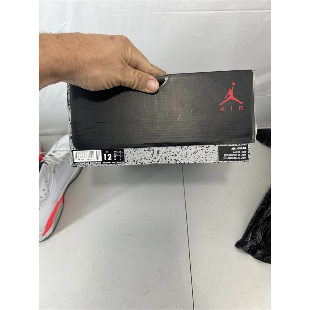 Nike Air Jordan 6 Retro White Infrared 2014 384664-123 With Box Size 12